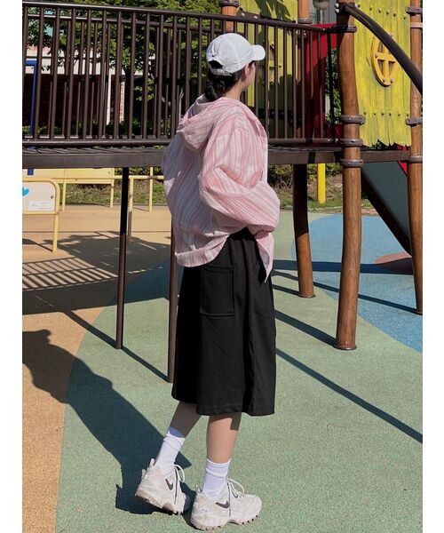 MUCENT(ムセント)の「男女共用バミューダスウェットパンツ7部パンツショートパンツ(ブラック、グレー)(その他パンツ・レディース・ブラック/グレー・FREE)」の15枚目の写真