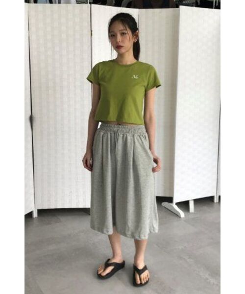 MUCENT(ムセント)の「男女共用バミューダスウェットパンツ7部パンツショートパンツ(ブラック、グレー)(その他パンツ・レディース・ブラック/グレー・FREE)」の4枚目の写真
