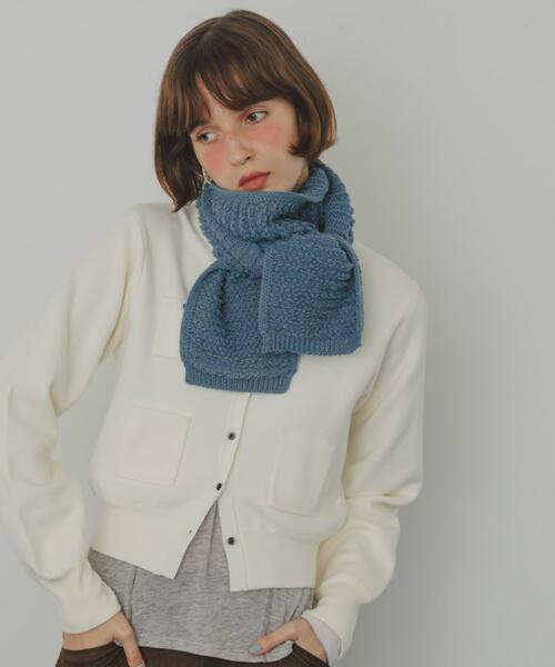 SMELLY（スメリー）の「コンパクトニットマフラー（マフラー・レディース・ベージュ/ブラウン/ブルー・-）」の16枚目の写真