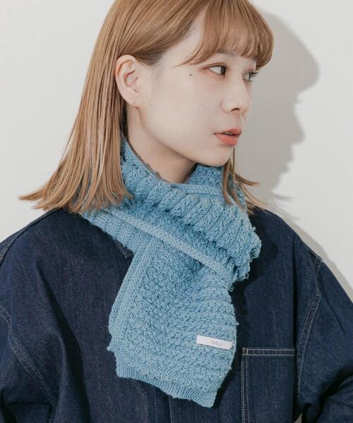 SMELLY（スメリー）の「コンパクトニットマフラー（マフラー・レディース・ベージュ/ブラウン/ブルー・-）」の10枚目の写真