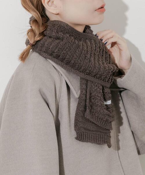 SMELLY（スメリー）の「コンパクトニットマフラー（マフラー・レディース・ベージュ/ブラウン/ブルー・-）」の14枚目の写真