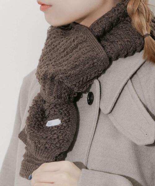 SMELLY（スメリー）の「コンパクトニットマフラー（マフラー・レディース・ベージュ/ブラウン/ブルー・-）」の4枚目の写真