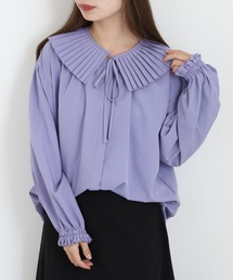 Drawerリボン付きラベンダー長袖ブラウス ラベンダー」に該当するシャツ/ブラウス（リボン）ファッション通販