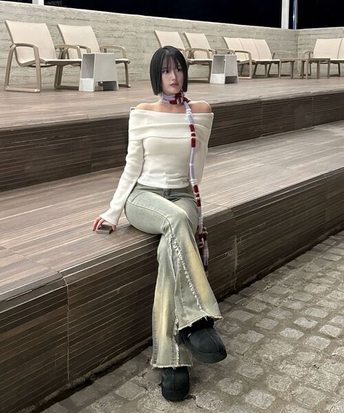ZEROPLANET（ゼロプラネット）の「シュラウォッシングブーツカットデニムパンツ [ライトブルー]（デニムパンツ・レディース・ブルー・SMALL/MEDIUM）」の6枚目の写真