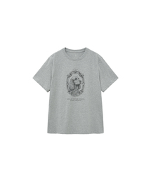 SITP5236 コッカー スパニエル プリンティング 半袖Tシャツ_Melange gray