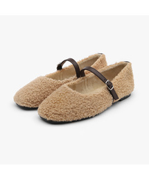 SAPPUN（サプン）の「Dione Fur-lined Mary Jane Flats (1cm)（バレエシューズ）」