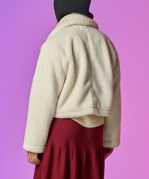 KOLEAT（コレット）の「カラーツーウェイジップアップムートンジャケット [アイボリー] 裏地フリースver.（ムートンコート・レディース・その他・FREE）」の4枚目の写真