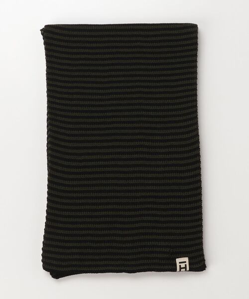 BEAMS PLUS（ビームスプラス）の「【 別注 】HEIMAT TEXTIL / Scarf Fine Stripe（マフラー・メンズ・オフホワイト/オリーブ/オレンジ・ONE SIZE）」の2枚目の写真