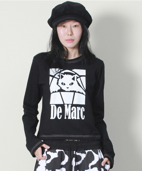 DEMARC(ドゥマーク)の「ブラックキャットステッチセミクロップ長袖Tシャツブラック(Tシャツ/カットソー・レディース・その他・MEDIUM/LARGE)」の11枚目の写真