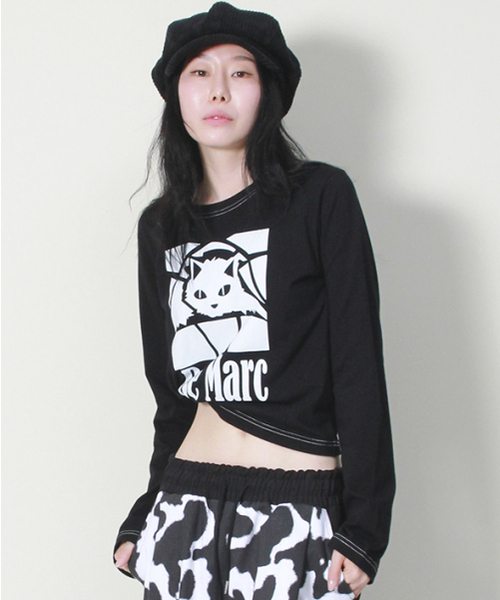 DEMARC(ドゥマーク)の「ブラックキャットステッチセミクロップ長袖Tシャツブラック(Tシャツ/カットソー・レディース・その他・MEDIUM/LARGE)」の13枚目の写真