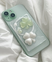 ELLE BELLE（エルベル）の「3リーフクローバー ver レジンマグセーフカード財布キーホルダー（スマホグッズ）」