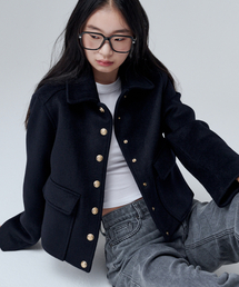 MALOUPE（マロップ）の「6604スナップクロップジャケット（ネイビー）（チェスターコート）」