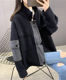 NoBelle（ノベル）の「異素材切り替えアウター　デニムドッキングジャケット（ダウンジャケット/コート）」