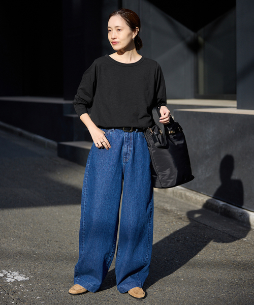 SLOBE IENA（スローブイエナ）の「シアー天竺ニュアンスプルオーバー（Tシャツ/カットソー・レディース・ベージュ/ホワイト/ブラック/ダークパープル・FREE）」の12枚目の写真