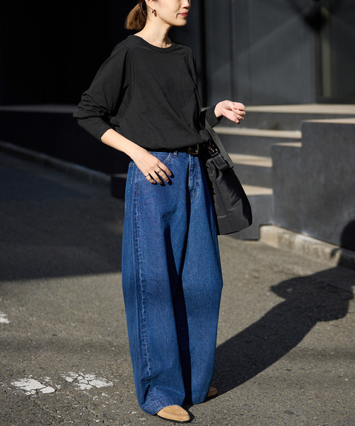 SLOBE IENA（スローブイエナ）の「シアー天竺ニュアンスプルオーバー（Tシャツ/カットソー・レディース・ベージュ/ホワイト/ブラック/ダークパープル・FREE）」の14枚目の写真