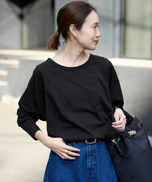 SLOBE IENA（スローブイエナ）の「シアー天竺ニュアンスプルオーバー（Tシャツ/カットソー・レディース・ベージュ/ホワイト/ブラック/ダークパープル・FREE）」の16枚目の写真