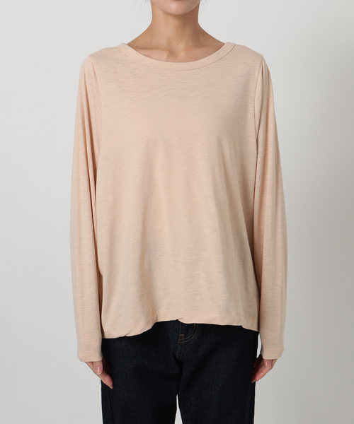 SLOBE IENA（スローブイエナ）の「シアー天竺ニュアンスプルオーバー（Tシャツ/カットソー・レディース・ベージュ/ホワイト/ブラック/ダークパープル・FREE）」の21枚目の写真