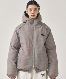 NICK&NICOLE | MINIMAL PIPING HOODED PADDING_CHECK(ダウンジャケット/コート)