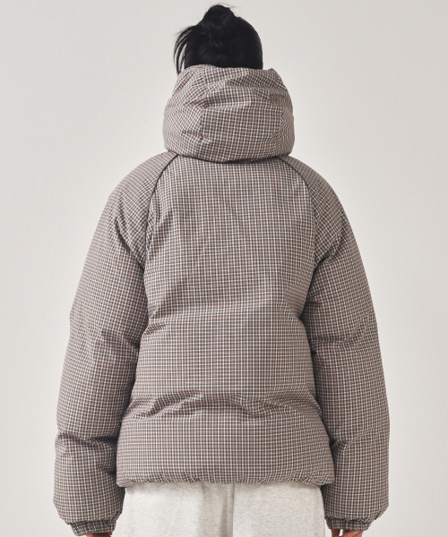 NICK&NICOLE(ニックアンドニコール)の「MINIMAL PIPING HOODED PADDING_CHECK(ダウンジャケット/コート・レディース・その他・FREE)」の3枚目の写真