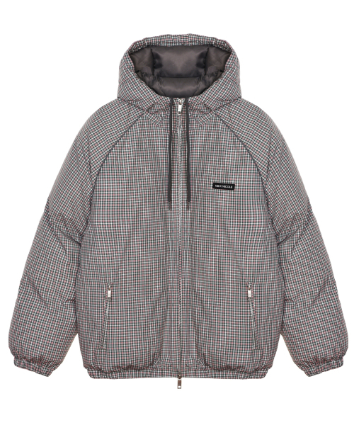 NICK&NICOLE(ニックアンドニコール)の「MINIMAL PIPING HOODED PADDING_CHECK(ダウンジャケット/コート・レディース・その他・FREE)」の4枚目の写真