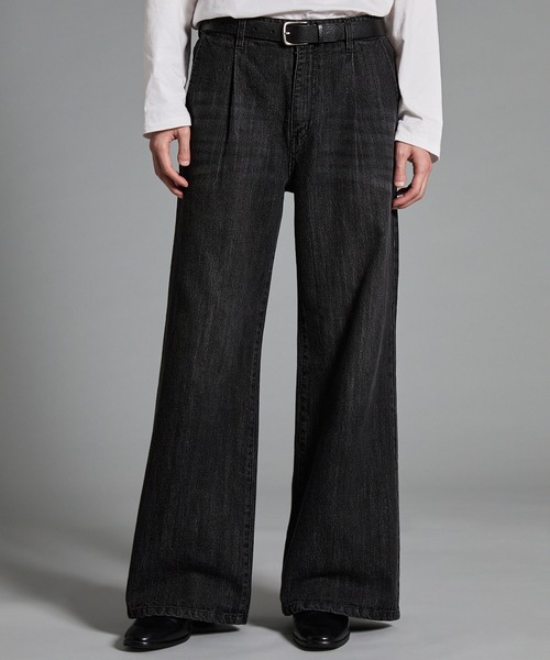 VELNUS(ベルナス)の「【VELNUS】【12oz】スラブ風セミワイドフレア デニムパンツ/Slab like semi-wide flare denim pants(デニムパンツ・メンズ・ブルー/ブラック・L/M/S)」の2枚目の写真