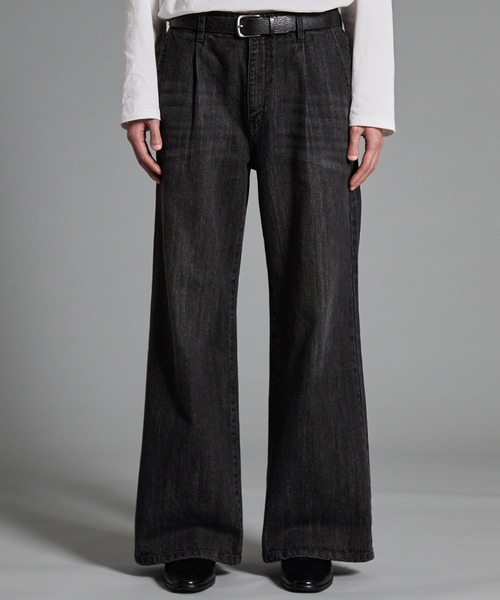 VELNUS(ベルナス)の「【VELNUS】【12oz】スラブ風セミワイドフレア デニムパンツ/Slab like semi-wide flare denim pants(デニムパンツ・メンズ・ブルー/ブラック・L/M/S)」の3枚目の写真