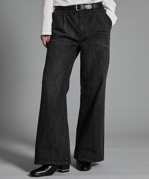 VELNUS(ベルナス)の「【VELNUS】【12oz】スラブ風セミワイドフレア デニムパンツ/Slab like semi-wide flare denim pants(デニムパンツ・メンズ・ブルー/ブラック・L/M/S)」の4枚目の写真