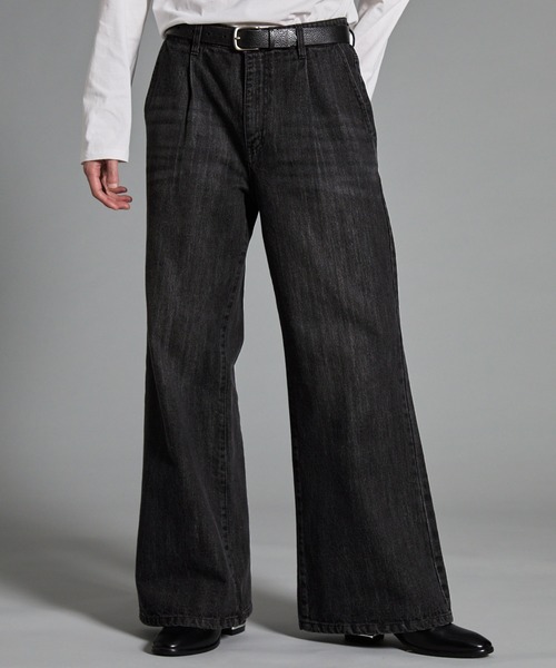 VELNUS(ベルナス)の「【VELNUS】【12oz】スラブ風セミワイドフレア デニムパンツ/Slab like semi-wide flare denim pants(デニムパンツ・メンズ・ブルー/ブラック・L/M/S)」の5枚目の写真