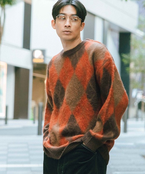 セール】アーガイルシャギーニットプルオーバー / 633259（ニット