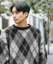 アーガイル ニット」に該当するブラック/黒色系のファッション通販