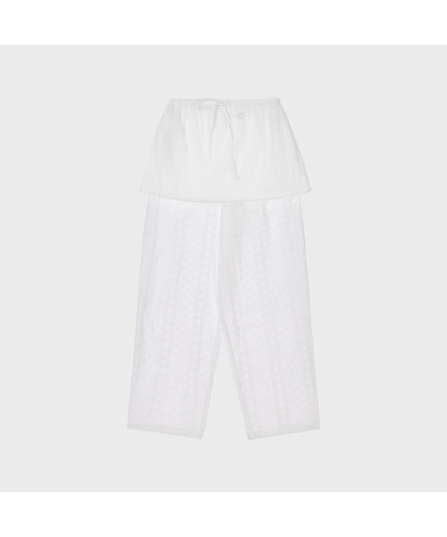 ALKI ALKA(アルキアルカ)の「Eyelet Skirt Pants (1color)(その他パンツ・レディース・ホワイト・FREE)」の1枚目の写真