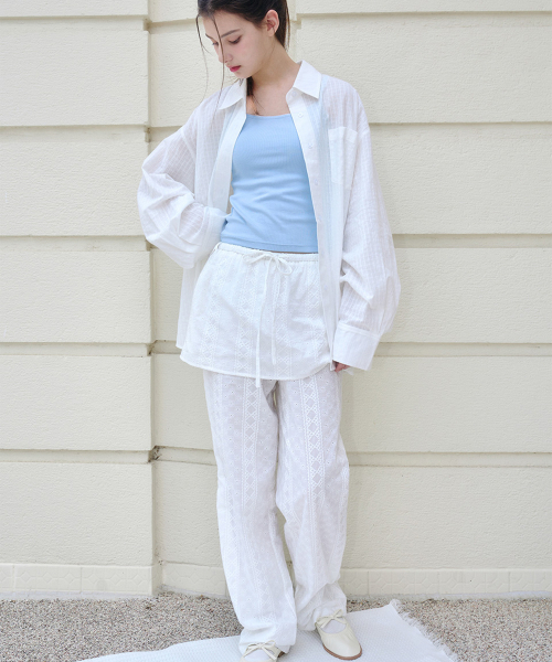 ALKI ALKA(アルキアルカ)の「Eyelet Skirt Pants (1color)(その他パンツ・レディース・ホワイト・FREE)」の2枚目の写真