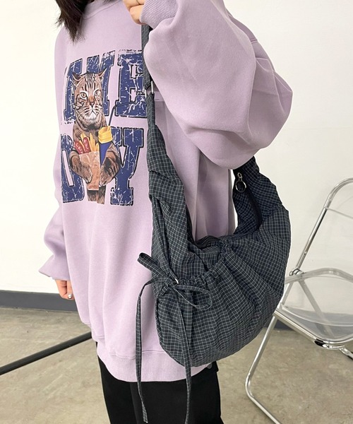 CRB（シーアールビー）の「ドロストチェック柄ショルダーバッグ（ショルダーバッグ・レディース・グレー/ブラック/グリーン・F）」の17枚目の写真