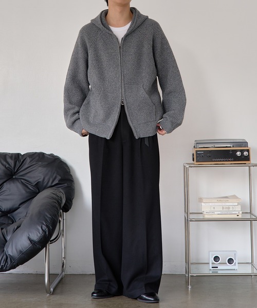 ウール混セミワイドストレートスラックス（スラックス）｜epnok