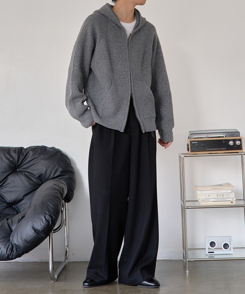 epnok(エプノック)の「ウール混セミワイドストレートスラックス(スラックス・メンズ・ブラック・SMALL/MEDIUM/LARGE)」の6枚目の写真