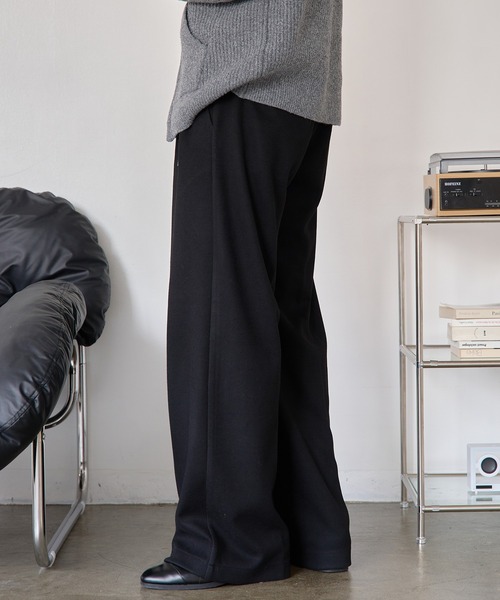 ウール混セミワイドストレートスラックス（スラックス）｜epnok