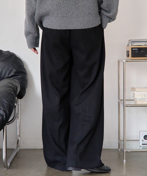 ウール混セミワイドストレートスラックス（スラックス）｜epnok