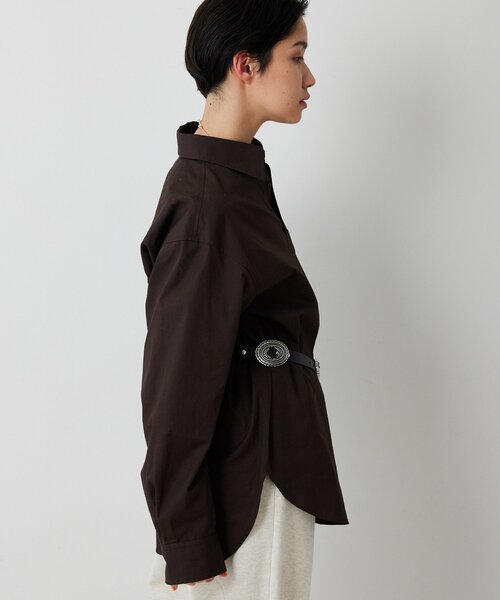 Whim Gazette（ウィムガゼット）の「ブロードシャツ（シャツ/ブラウス・レディース・オフホワイト/ブラウン・FREE）」の11枚目の写真