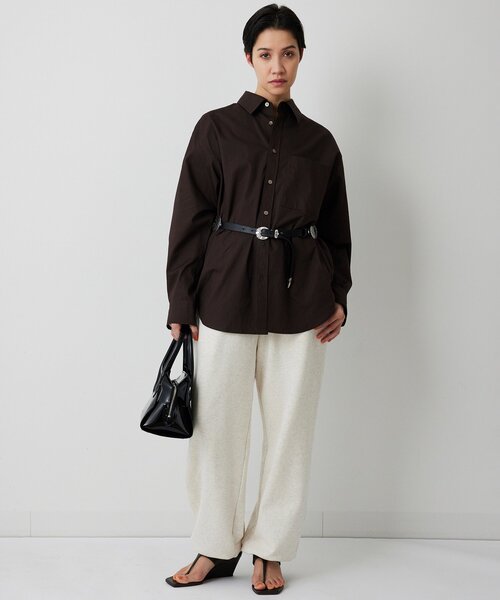 Whim Gazette（ウィムガゼット）の「ブロードシャツ（シャツ/ブラウス・レディース・オフホワイト/ブラウン・FREE）」の14枚目の写真