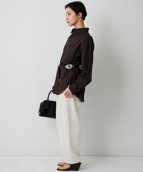 Whim Gazette（ウィムガゼット）の「ブロードシャツ（シャツ/ブラウス・レディース・オフホワイト/ブラウン・FREE）」の8枚目の写真