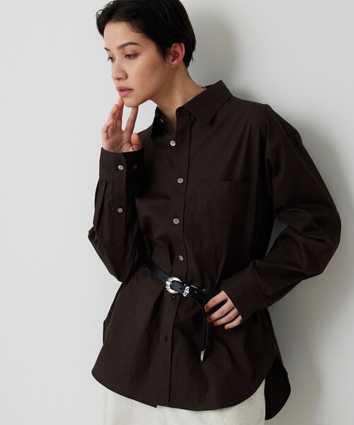 Whim Gazette（ウィムガゼット）の「ブロードシャツ（シャツ/ブラウス・レディース・オフホワイト/ブラウン・FREE）」の13枚目の写真