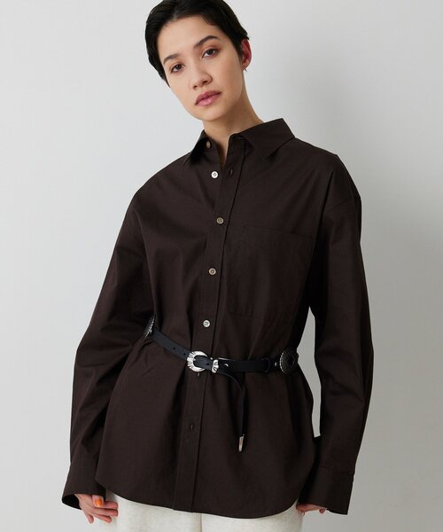 Whim Gazette（ウィムガゼット）の「ブロードシャツ（シャツ/ブラウス・レディース・オフホワイト/ブラウン・FREE）」の6枚目の写真