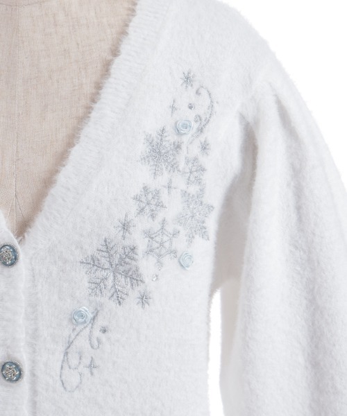 axes femme（アクシーズファム）の「スノー・ローズ刺繍カーディガン（カーディガン/ボレロ・レディース・ホワイト/ラベンダー/サックスブルー・FREE）」の14枚目の写真
