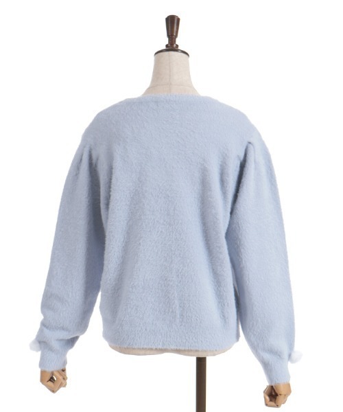 axes femme（アクシーズファム）の「スノー・ローズ刺繍カーディガン（カーディガン/ボレロ・レディース・ホワイト/ラベンダー/サックスブルー・FREE）」の7枚目の写真