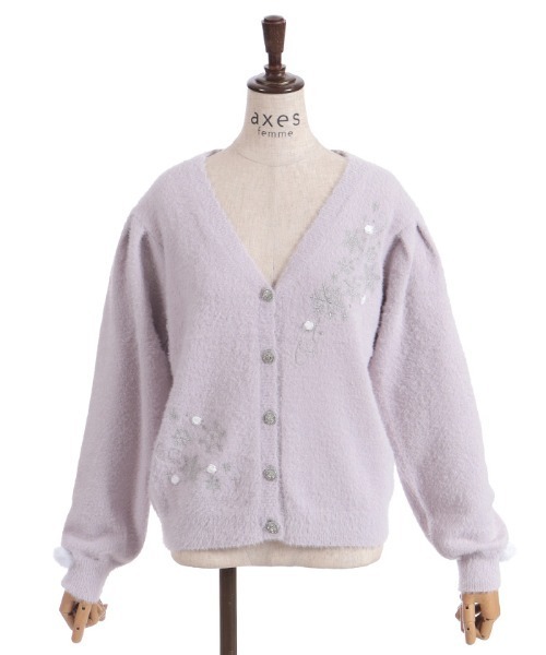 axes femme（アクシーズファム）の「スノー・ローズ刺繍カーディガン（カーディガン/ボレロ・レディース・ホワイト/ラベンダー/サックスブルー・FREE）」の10枚目の写真