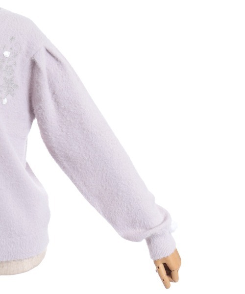 axes femme（アクシーズファム）の「スノー・ローズ刺繍カーディガン（カーディガン/ボレロ・レディース・ホワイト/ラベンダー/サックスブルー・FREE）」の6枚目の写真