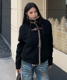 裏ファーダブルベルトブルゾン