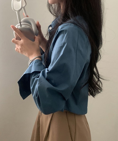 SallyLunn(サリーラン)の「クロップドカラーシャツ(シャツ/ブラウス・レディース・ホワイト/ネイビー/イエロー/スミクロ・MEDIUM/LARGE)」の19枚目の写真