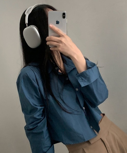 SallyLunn(サリーラン)の「クロップドカラーシャツ(シャツ/ブラウス・レディース・ホワイト/ネイビー/イエロー/スミクロ・MEDIUM/LARGE)」の20枚目の写真
