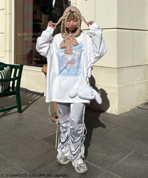 Candy Stripper(キャンディストリッパー)の「【CINNAMOROLL】BALLOON HEART L/S Tシャツ(Tシャツ/カットソー・レディース・ブルー系その他2/オフホワイト・FREE)」の11枚目の写真